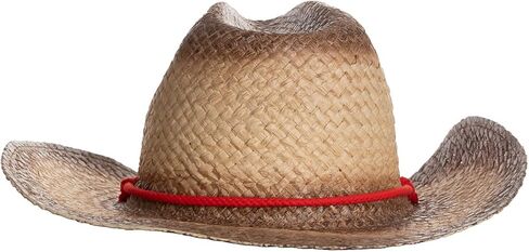 Budweiser Straw Cowboy Hat – Western Beer Logo Hat with Red Rope Band, Distressed Straw Cowboy Hat for Men & Women, Lightweight Breathable Rodeo Hat for Country Concerts, Festivals & Summer in Kuwait