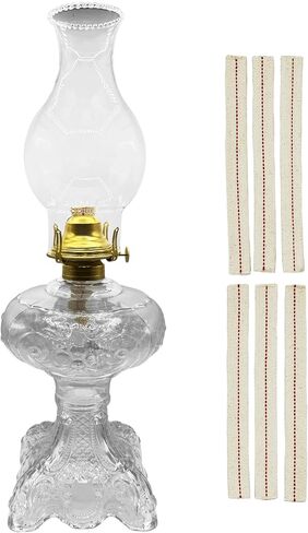Light of Mine - Princess Feather Light Blue Oil Lamp Assembly with Replacement 100% Cotton 3/4" Wick Strips (Light Blue, no Shade) in Kuwait