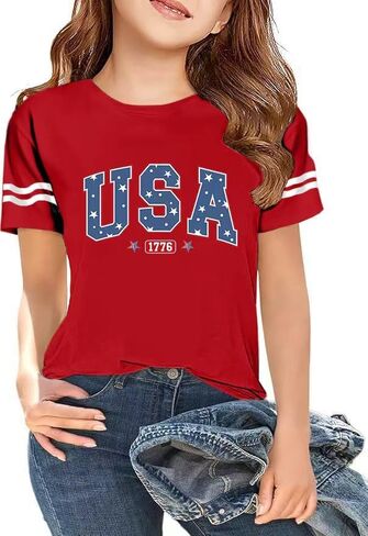 250 Anniversary Shirt for Girl 4th of July Shirts American Shirt Patriotic T-Shirt Independence Day Outfit for Kids in Kuwait