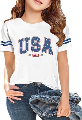 250 Anniversary Shirt for Girl 4th of July Shirts American Shirt Patriotic T-Shirt Independence Day Outfit for Kids in Kuwait
