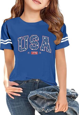 250 Anniversary Shirt for Girl 4th of July Shirts American Shirt Patriotic T-Shirt Independence Day Outfit for Kids in Kuwait