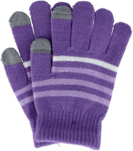 Girl's One Size Striped Touchscreen Winter Glove in Saudi Arabia