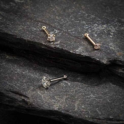 FreshTrends I1-2mm (0.03 قيراط الوزن الكلي) خاتم الأنف من الذهب الأبيض عيار 14 قيراط - 18 جرام in Kuwait