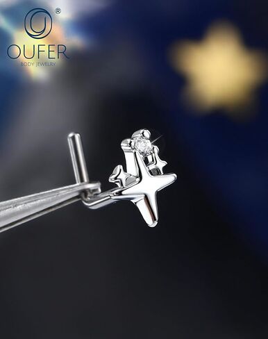 OUFER 3 قطع حلقات أنف مصنوعة من الفولاذ الجراحي 316L، 20 جرام مجوهرات ثقب الأنف المضادة للحساسية للنساء، مجموعة حلقات مسمار على شكل حرف L in Kuwait