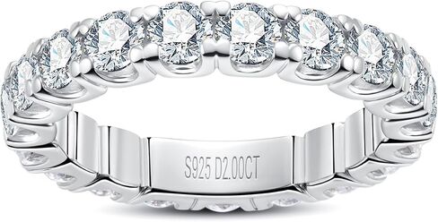 Moissanite Eternity Rings Wedding Band 2cttw D Color VVS1 Clarity Round Brilliant Cut S925 Sterling Silver Stackable Promise Anniversary Band Rings for Women with Certificate in Saudi Arabia