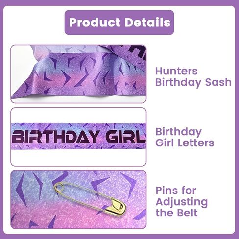 birthday girl Purple sash. k pop Demon Hunters Party Decorations in Saudi Arabia
