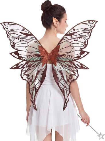 Fairy Wings for Adult Women, 3Pcs Fairy Costume Set with Butterfly Wings and Elf Ears for Halloween Cosplay in Saudi Arabia