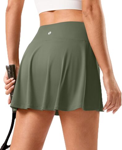 SANTINY 13.5" Skorts for Women Pleated Tennis Golf Skirts Mini High Waisted Stretch Athletic Skorts Pockets for Pickball in Kuwait