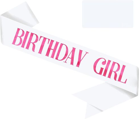 Vuzvuv Glitter Black Birthday Girl Sash with Iridescent Fonts, Happy Birthday Decoration, Party Favors Supplies and Decorations for Sweet 16, 18th, 21st,30th,40th in Kuwait