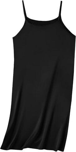 فستان نوم بناتي من Umeyda مصنوع من الساتان الحريري بدون أكمام وحزام سباغيتي للأطفال، ملابس نوم، 3-14 سنة in Kuwait