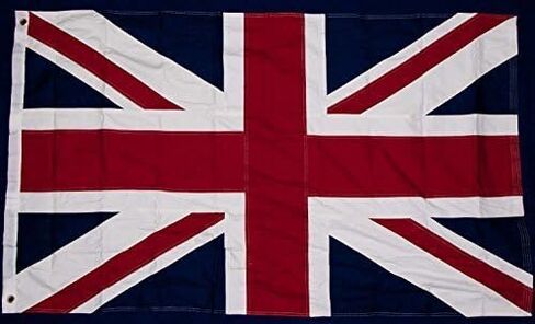 BRITISH UNION JACK FLAG 3 FT X 5 FT 100% COTTON & EMBROIDERED PATCH COMBO UK Great Britain British Empire by United Kingdom in Kuwait