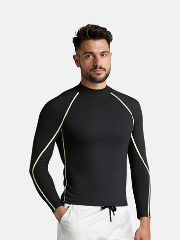 7 Pack Men's Long Sleeve Compression Shirt Mock Neck, Athletic Workout Gym Undershirt Running Base Layer Top in Saudi Arabia