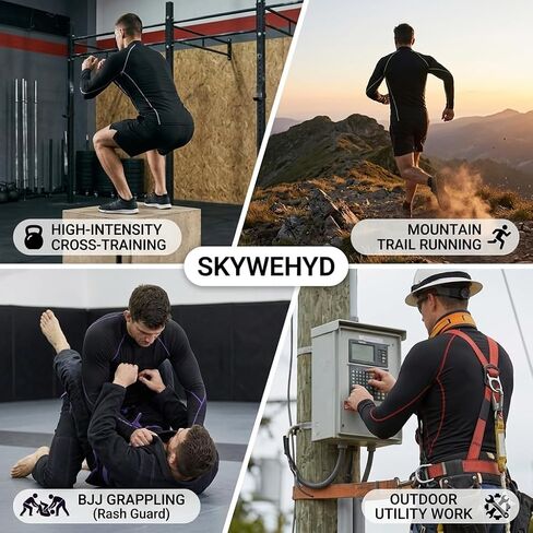 7 Pack Men's Long Sleeve Compression Shirt Mock Neck, Athletic Workout Gym Undershirt Running Base Layer Top in Saudi Arabia