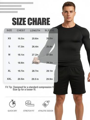 7 Pack Men's Long Sleeve Compression Shirt Mock Neck, Athletic Workout Gym Undershirt Running Base Layer Top in Saudi Arabia