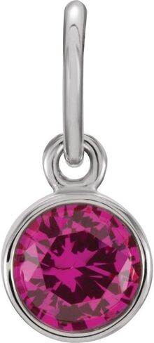 The Black Bow Sterling Silver 4mm Imitation Ruby Charm or Pendant Enhancer in Kuwait