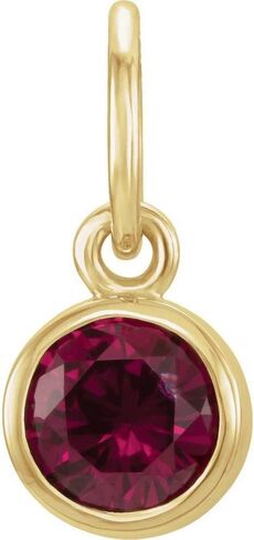 The Black Bow 14k Yellow Gold 4mm Imitation Garnet Charm or Pendant Enhancer in Kuwait