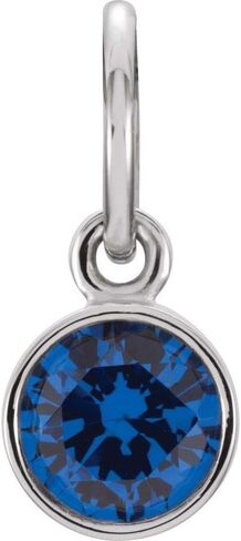 The Black Bow Sterling Silver 4mm Imitation Blue Sapphire Charm or Pendant Enhancer in Kuwait
