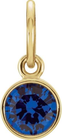 The Black Bow 14k Yellow Gold 4mm Imitation Blue Sapphire Charm or Pendant Enhancer in Kuwait