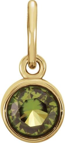 The Black Bow 14k Yellow Gold 4mm Imitation Peridot Charm or Pendant Enhancer in Kuwait