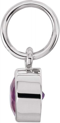 The Black Bow Sterling Silver 4mm Imitation Amethyst Charm or Pendant Enhancer in Kuwait