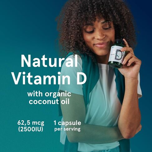 Puori Vitamin D3 Softgels, 2500 IU (62.5 mcg) - Fast Absorbing Vitamin D3 Supplements for Immune System Support, Bone Health & Density and Healthy Muscle Functions - Non-GMO & Gluten-Free - 120 Count in Saudi Arabia