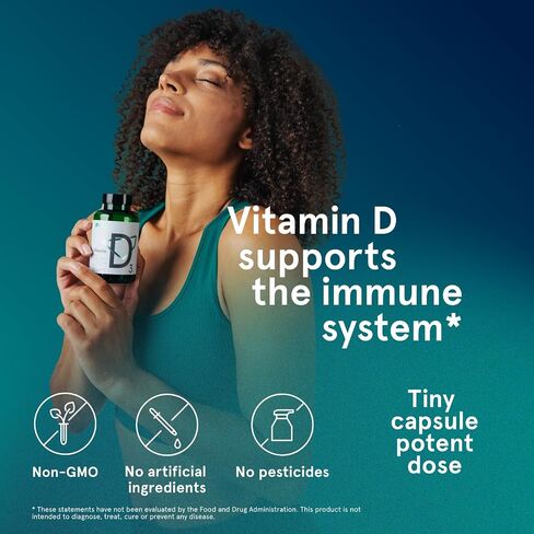 Puori Vitamin D3 Softgels, 2500 IU (62.5 mcg) - Fast Absorbing Vitamin D3 Supplements for Immune System Support, Bone Health & Density and Healthy Muscle Functions - Non-GMO & Gluten-Free - 120 Count in Saudi Arabia