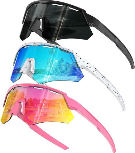 KALIYADI Polarized-Kids-Sunglasses Youth Baseball Sunglasses: Cycling Running for Boys Girls UV400 Protection Age 6-14 in Kuwait