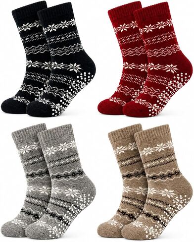 Cute Pilates Socks with Grips for Women,Non Slip Yoga Barre Ballet Socks,Sticky Grippy Multipack,Fits US Size 5-9 in Saudi Arabia