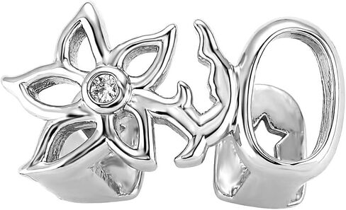 Gold Silver Teeth Grillz with Flower Star Design,Hollow Zircon Teeth Grillz for Men Women, Adjustable Fit, Premium Copper with Vacuum Electroplating, Hip Hop Fashion Costume Jewelry in Kuwait