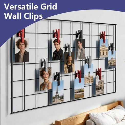 12pcs Grid Wall Hooks Clips Gridwall Accessories Oil Painting Sign Panel Hanging Display Siding Clips for Retail Art Exhibition Workspace Organization Storage Displays (Black) in Saudi Arabia