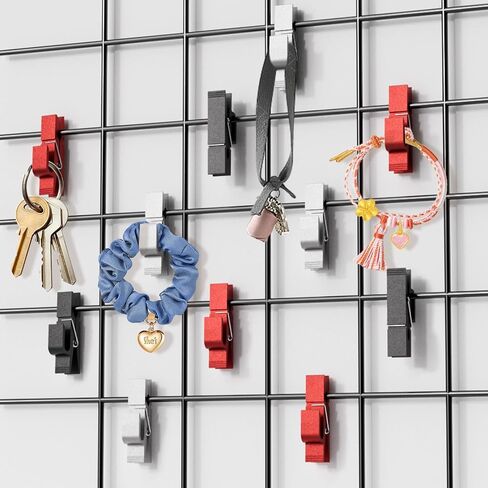 12pcs Grid Wall Hooks Clips Gridwall Accessories Oil Painting Sign Panel Hanging Display Siding Clips for Retail Art Exhibition Workspace Organization Storage Displays (Black) in Saudi Arabia