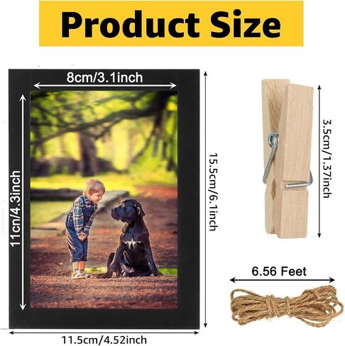 20 PCS Black Paper Picture Frames 4x6" Cardboard Photo Frames DIY Clip Photo Holders Hanging Photo Display Banner for Home, Classroom, Office, Wedding, and Wall Decor in Saudi Arabia