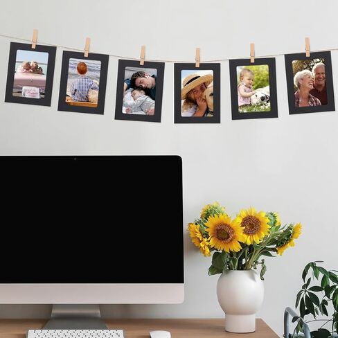 20 PCS Black Paper Picture Frames 4x6" Cardboard Photo Frames DIY Clip Photo Holders Hanging Photo Display Banner for Home, Classroom, Office, Wedding, and Wall Decor in Saudi Arabia