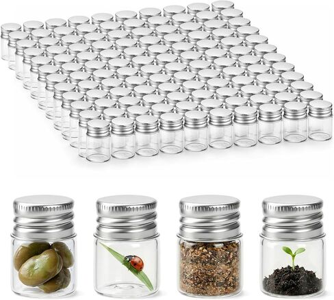 Coloch 120 Pack 5ml Mini Glass Bottles with Screw Aluminum Caps, Tiny Empty Sample Bottles Leakage Proof Clear Glass Vial Containers for DIY, Storage, Art Craft, Decor in Kuwait