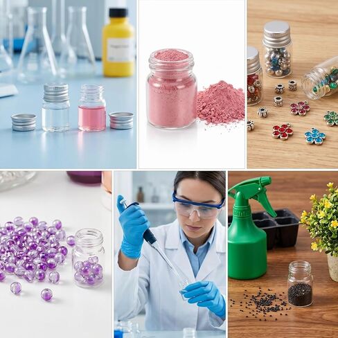 Coloch 120 Pack 5ml Mini Glass Bottles with Screw Aluminum Caps, Tiny Empty Sample Bottles Leakage Proof Clear Glass Vial Containers for DIY, Storage, Art Craft, Decor in Kuwait