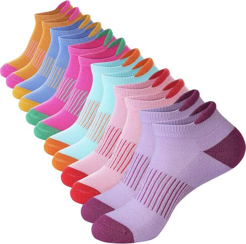 Monxiery Womens Cotton Cushioned Ankle Socks, Athletic Running Moisture Wicking Breathable socks in Saudi Arabia