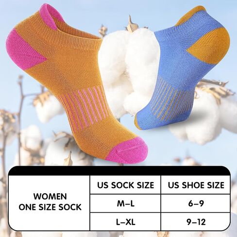 Monxiery Womens Cotton Cushioned Ankle Socks, Athletic Running Moisture Wicking Breathable socks in Saudi Arabia