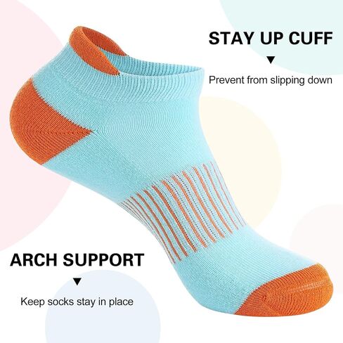 Monxiery Womens Cotton Cushioned Ankle Socks, Athletic Running Moisture Wicking Breathable socks in Saudi Arabia