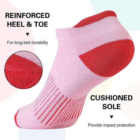 Monxiery Womens Cotton Cushioned Ankle Socks, Athletic Running Moisture Wicking Breathable socks in Saudi Arabia