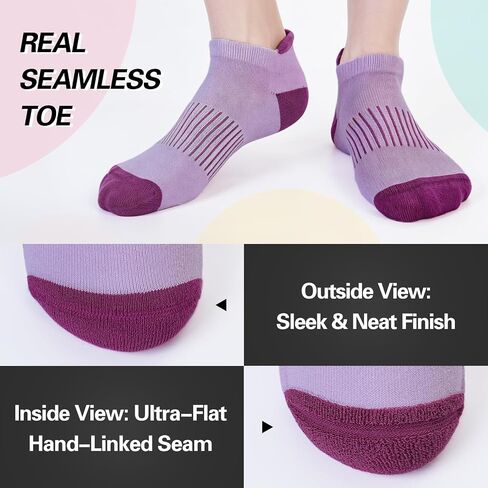 Monxiery Womens Cotton Cushioned Ankle Socks, Athletic Running Moisture Wicking Breathable socks in Saudi Arabia