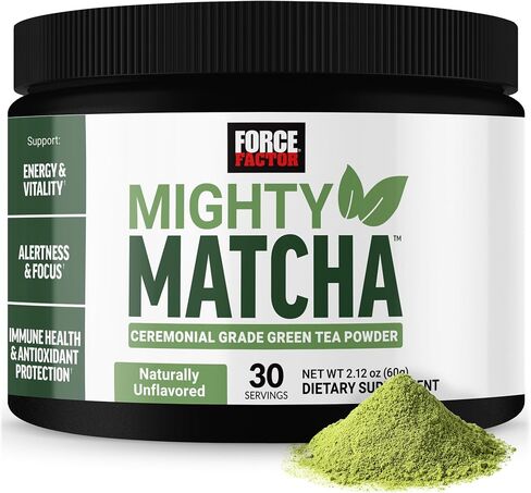 Force Factor Mighty Matcha Powder, Premium Organic Matcha Green Tea Superfood to Support Calm Energy, Focus, Antioxidant Protection & Vitality, Naturally Unflavored, 30 Servings in Kuwait