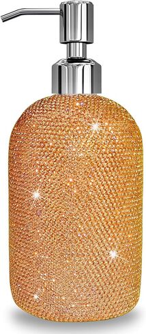 SlowVibes Bling Foaming Hand Soap Dispenser, Sparkle 12 oz Refillable Pump Bottles for Liquid or Lotion, Decorative Glam Modern Hand Wash Foam Dispenser for Bathroom, Kitchen,Rust-Proof Pump in Saudi Arabia