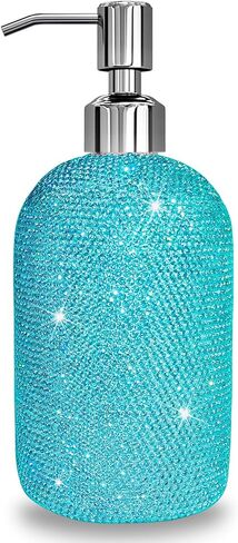 SlowVibes Bling Foaming Hand Soap Dispenser, Sparkle 12 oz Refillable Pump Bottles for Liquid or Lotion, Decorative Glam Modern Hand Wash Foam Dispenser for Bathroom, Kitchen,Rust-Proof Pump in Saudi Arabia