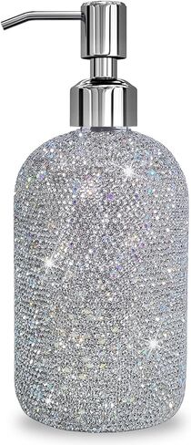 SlowVibes Bling Foaming Hand Soap Dispenser, Sparkle 12 oz Refillable Pump Bottles for Liquid or Lotion, Decorative Glam Modern Hand Wash Foam Dispenser for Bathroom, Kitchen,Rust-Proof Pump in Saudi Arabia