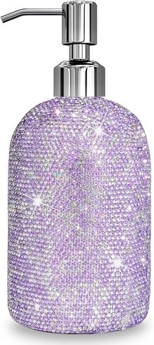 SlowVibes Bling Foaming Hand Soap Dispenser, Sparkle 12 oz Refillable Pump Bottles for Liquid or Lotion, Decorative Glam Modern Hand Wash Foam Dispenser for Bathroom, Kitchen,Rust-Proof Pump in Saudi Arabia