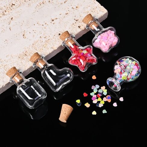 40 PCS Small Glass Bottles with Cork Stoppers Set Tiny Potion Bottles with Box Small Glass Jars for DIY Crafts Wishing Bottle Wedding Party Favors Decoration and Gift Making Geometric Shape in Saudi Arabia