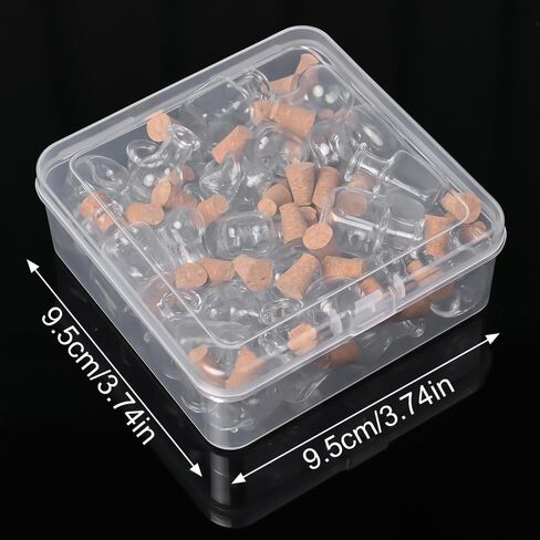 40 PCS Small Glass Bottles with Cork Stoppers Set Tiny Potion Bottles with Box Small Glass Jars for DIY Crafts Wishing Bottle Wedding Party Favors Decoration and Gift Making Geometric Shape in Saudi Arabia