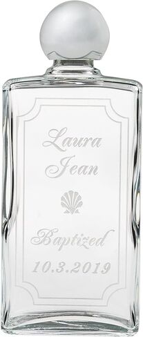 Personalized Glass Baptism Water Bottle - Customized Engraved Catholic Baptism Gift for Newborns, Boys and Girls - Holy Water Bottle Dedication Christening Keepsake in Saudi Arabia