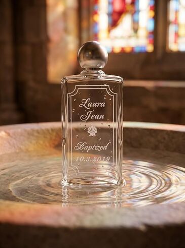 Personalized Glass Baptism Water Bottle - Customized Engraved Catholic Baptism Gift for Newborns, Boys and Girls - Holy Water Bottle Dedication Christening Keepsake in Saudi Arabia