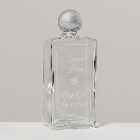 Personalized Glass Baptism Water Bottle - Customized Engraved Catholic Baptism Gift for Newborns, Boys and Girls - Holy Water Bottle Dedication Christening Keepsake in Saudi Arabia